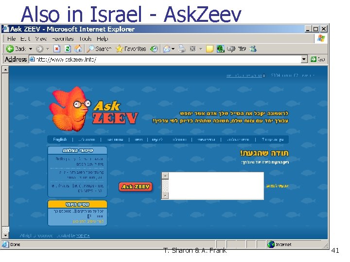 Also in Israel - Ask. Zeev T. Sharon & A. Frank 41 