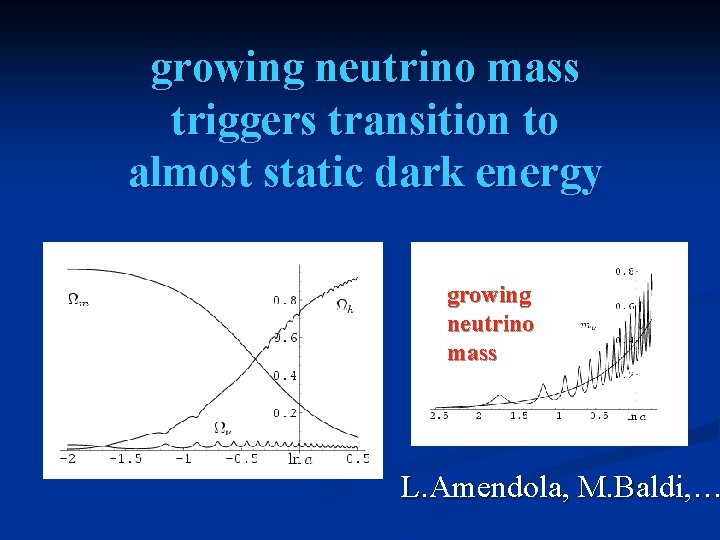 growing neutrino mass triggers transition to almost static dark energy growing neutrino mass L.