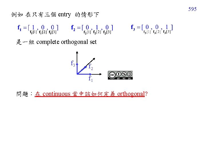例如 在只有三個 entry 的情形下 是一組 complete orthogonal set f 3 f 2 f 1