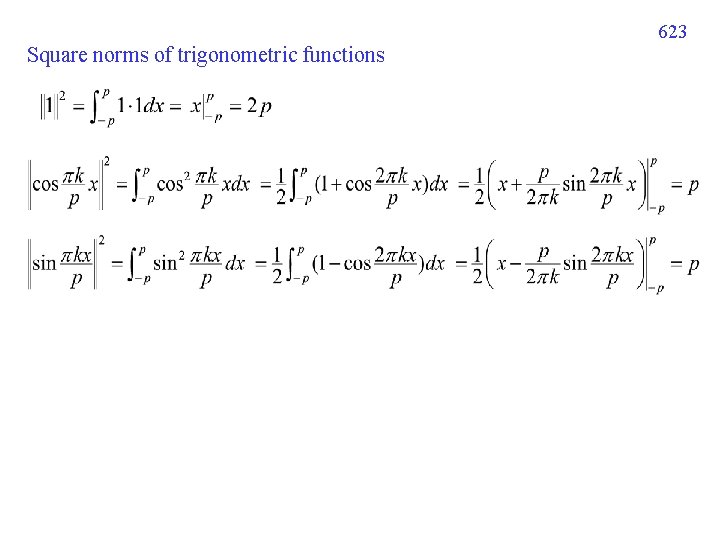 623 Square norms of trigonometric functions 