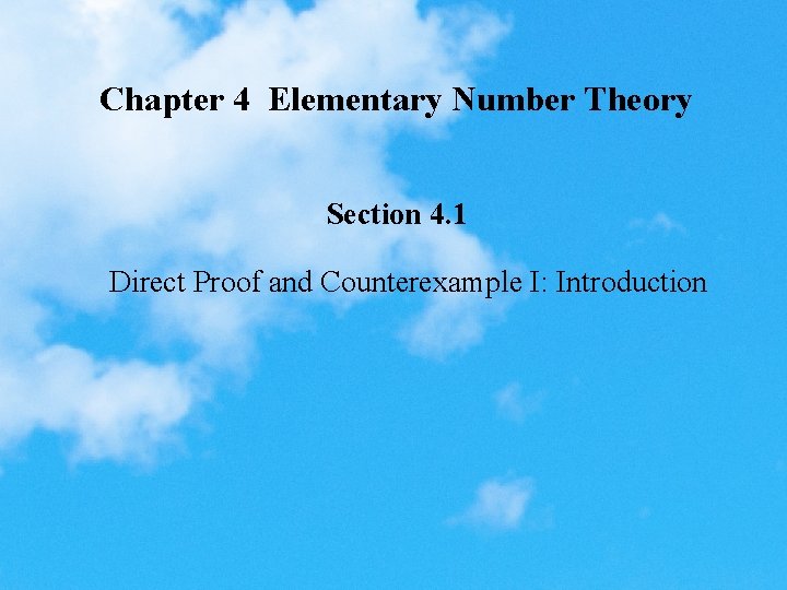Section Counterexamples Chapter 4 Elementary Number Theory Section 4 1