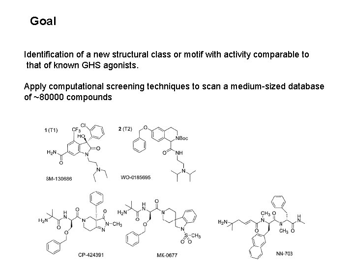 Goal Identification of a new structural class or motif with activity comparable to that