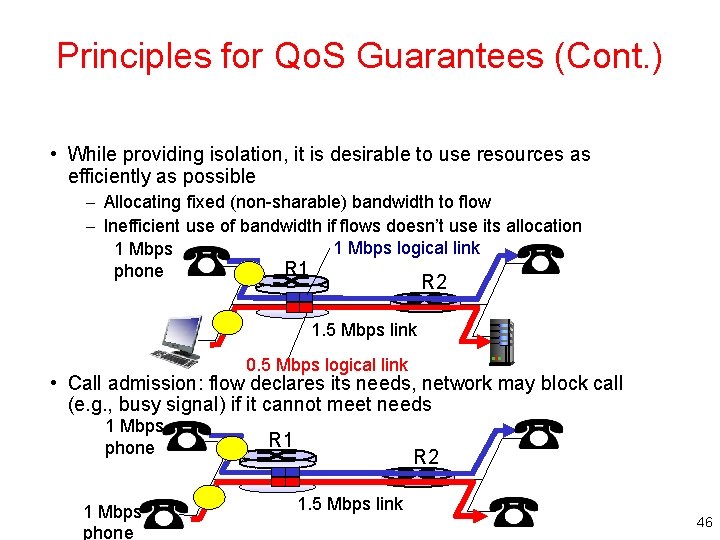 Principles for Qo. S Guarantees (Cont. ) • While providing isolation, it is desirable