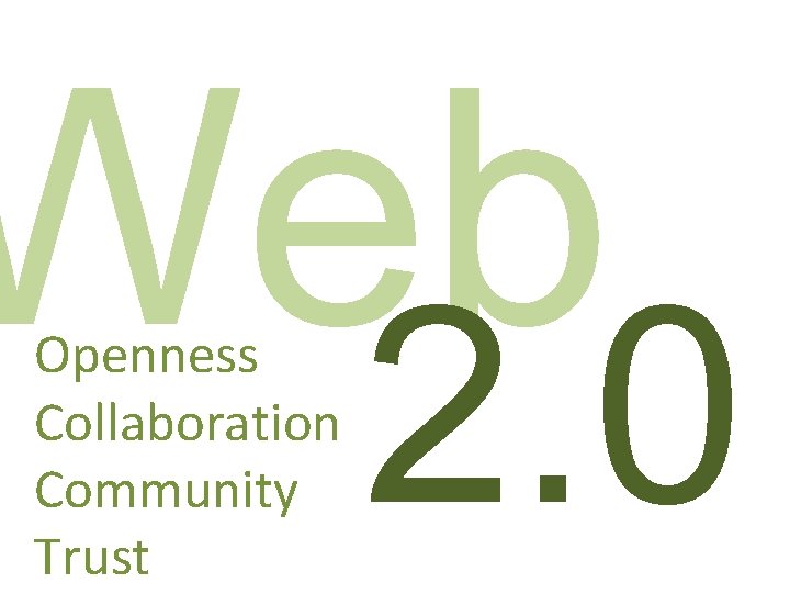 Web Openness Collaboration Community Trust 2. 0 