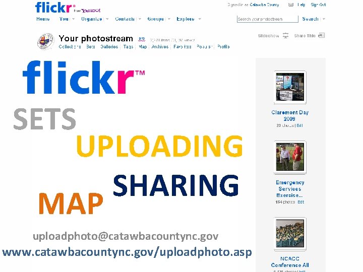 SETS UPLOADING SHARING MAP uploadphoto@catawbacountync. gov www. catawbacountync. gov/uploadphoto. asp 