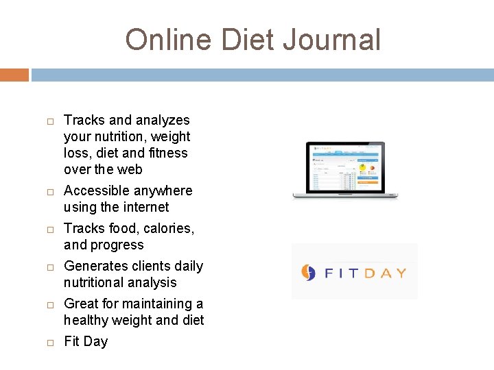 Online Diet Journal Tracks and analyzes your nutrition, weight loss, diet and fitness over