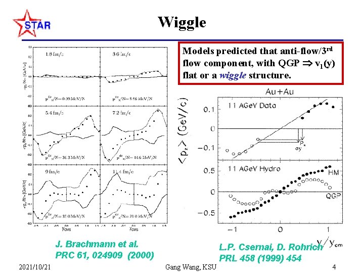 Wiggle Models predicted that anti-flow/3 rd flow component, with QGP v 1(y) flat or