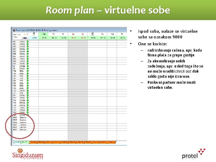 Room plan – virtuelne sobe • • Ispod soba, nalaze se virtuelne sobe sa