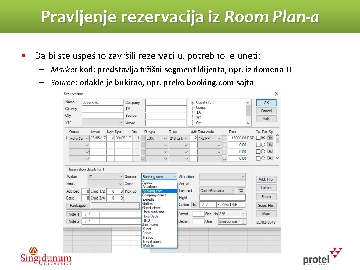 Pravljenje rezervacija iz Room Plan-a § Da bi ste uspešno završili rezervaciju, potrebno je