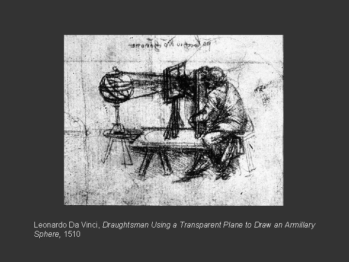 Leonardo Da Vinci, Draughtsman Using a Transparent Plane to Draw an Armillary Sphere, 1510