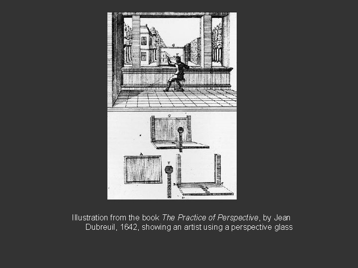 Illustration from the book The Practice of Perspective, by Jean Dubreuil, 1642, showing an
