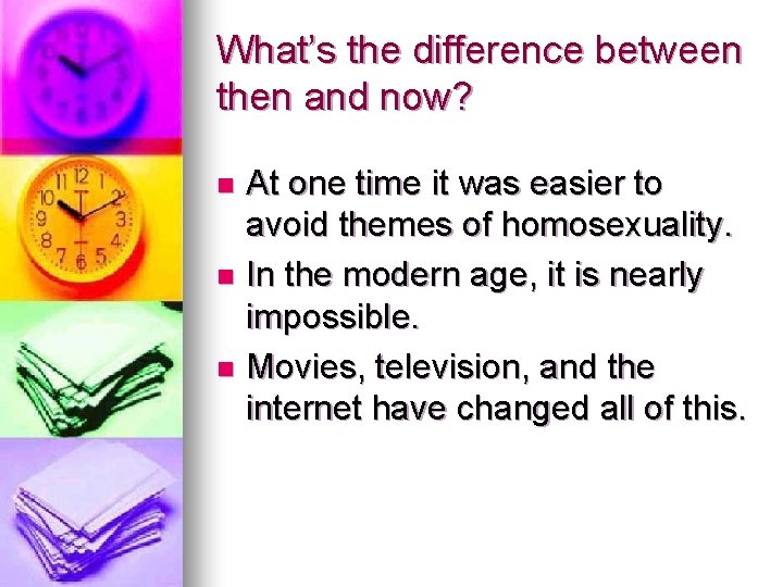 What’s the difference between then and now? At one time it was easier to