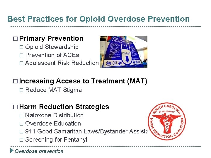 Best Practices for Opioid Overdose Prevention � Primary Prevention Opioid Stewardship � Prevention of