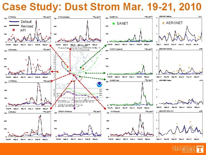 Case Study: Dust Strom Mar. 19 -21, 2010 Default Revised API EANET x AERONET