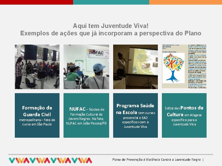 Aqui tem Juventude Viva! Exemplos de ações que já incorporam a perspectiva do Plano