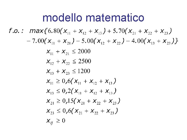 modello matematico 