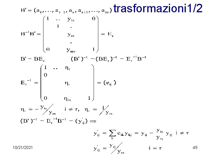 trasformazioni 1/2 10/21/2021 49 