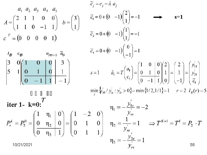 s=1 iter 1 - k=0: 10/21/2021 58 