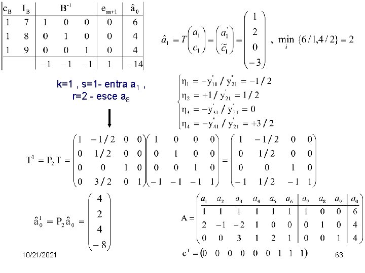 k=1 , s=1 - entra a 1 , r=2 - esce a 8 10/21/2021