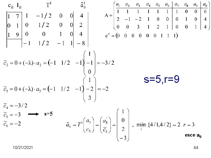 s=5, r=9 s=5 esce a 9 10/21/2021 64 