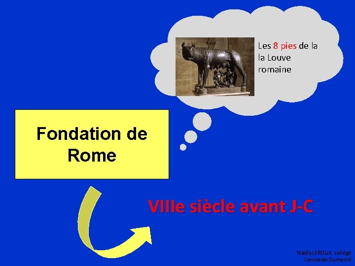 Les 8 pies de la la Louve romaine Fondation de Rome VIIIe siècle avant