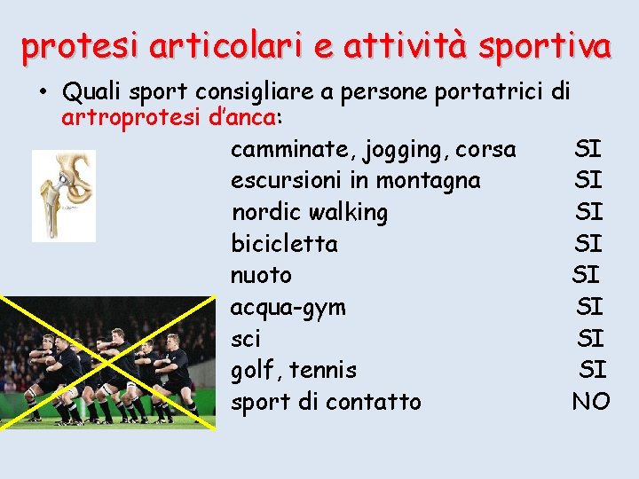 protesi articolari e attività sportiva • Quali sport consigliare a persone portatrici di artroprotesi
