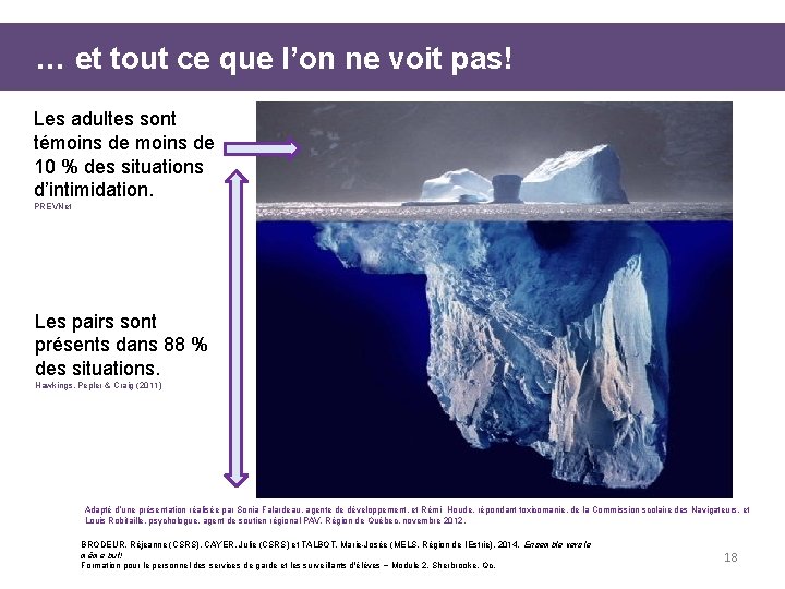 … et tout ce que l’on ne voit pas! Les adultes sont témoins de