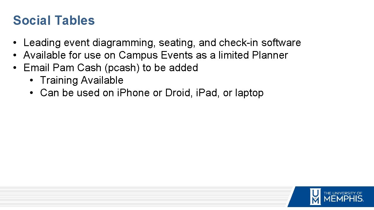 Social Tables • Leading event diagramming, seating, and check-in software • Available for use