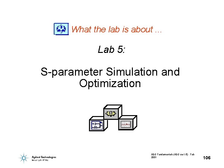 What the lab is about. . . Lab 5: S-parameter Simulation and Optimization ADS