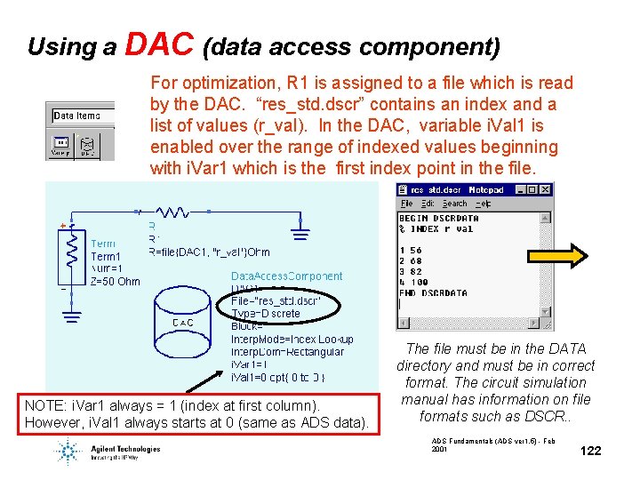 Using a DAC (data access component) For optimization, R 1 is assigned to a