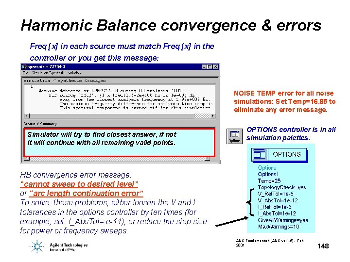 Harmonic Balance convergence & errors Freq [x] in each source must match Freq [x]