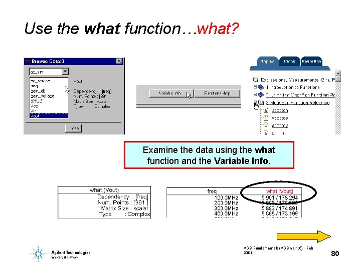 Use the what function…what? Examine the data using the what function and the Variable