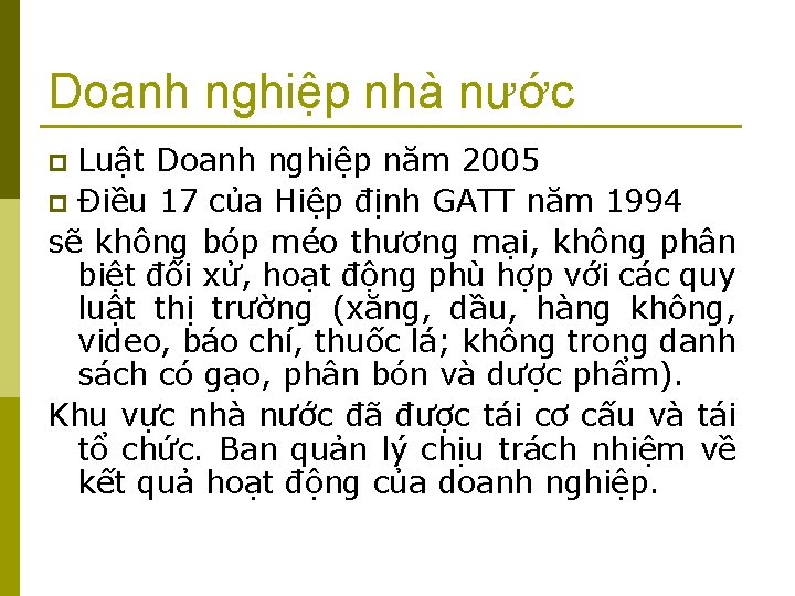 Doanh nghiệp nhà nước Luật Doanh nghiệp năm 2005 p Điều 17 của Hiệp