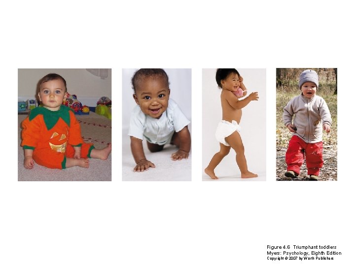 Figure 4. 6 Triumphant toddlers Myers: Psychology, Eighth Edition Copyright © 2007 by Worth