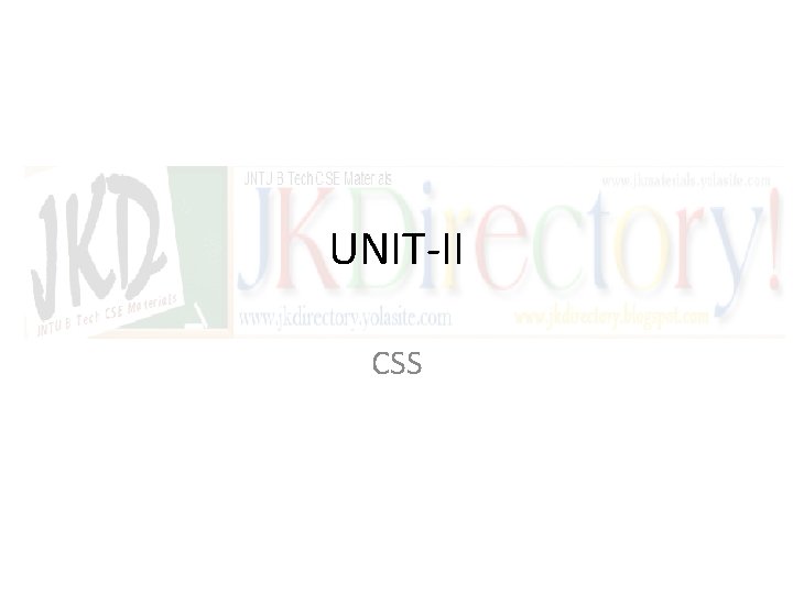 UNIT-II CSS 