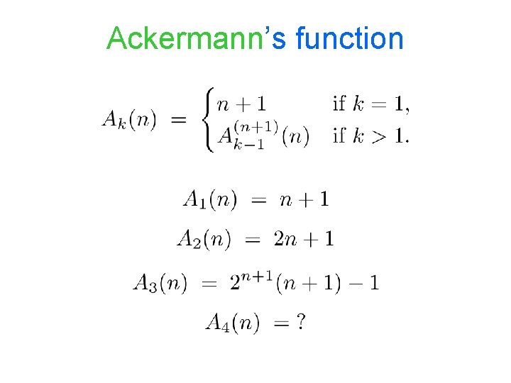Ackermann’s function 