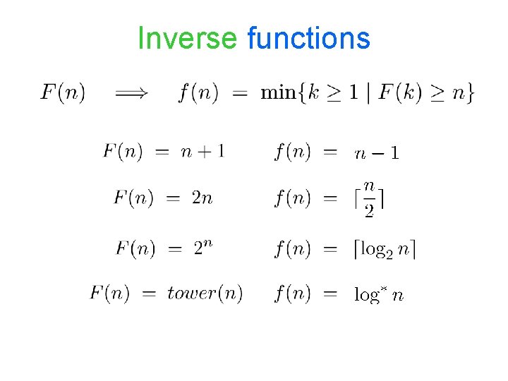 Inverse functions 