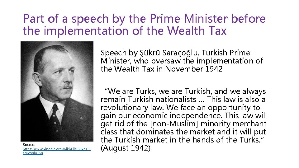 Part of a speech by the Prime Minister before the implementation of the Wealth