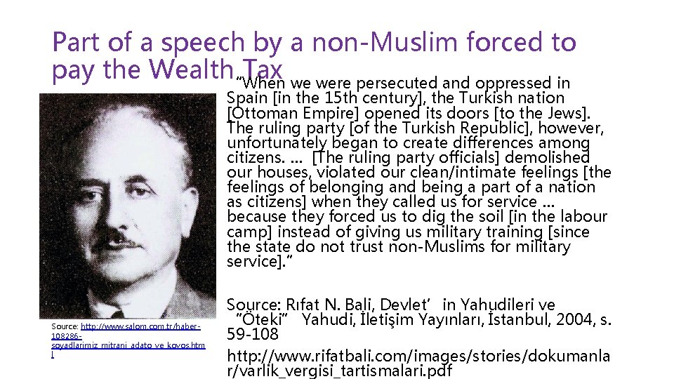 Part of a speech by a non-Muslim forced to pay the Wealth“When Tax we