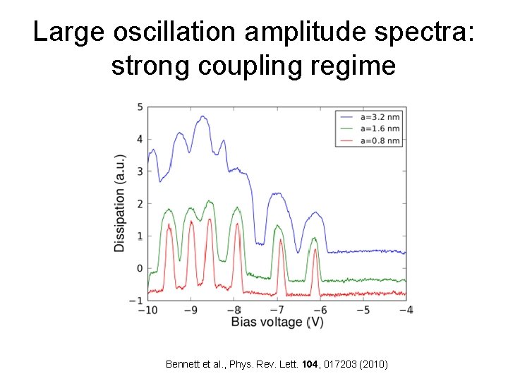 Large oscillation amplitude spectra: strong coupling regime Bennett et al. , Phys. Rev. Lett.