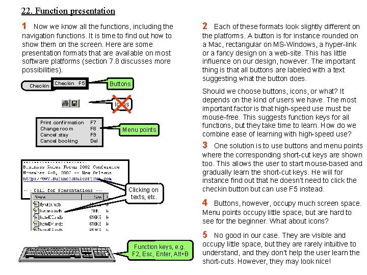 22. Function presentation 1 Now we know all the functions, including the navigation functions.