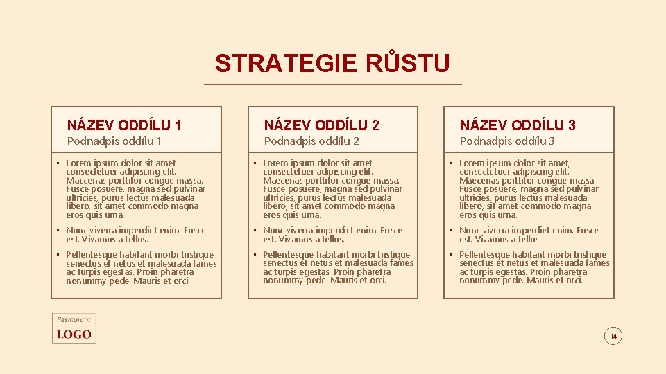 STRATEGIE RŮSTU NÁZEV ODDÍLU 1 Podnadpis oddílu 1 NÁZEV ODDÍLU 2 Podnadpis oddílu 2