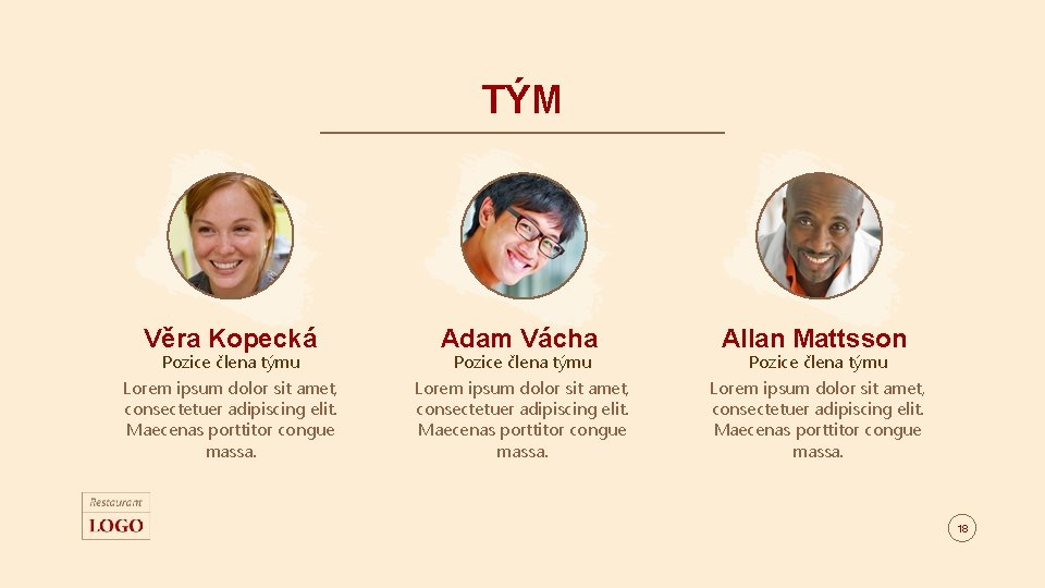 TÝM Věra Kopecká Adam Vácha Allan Mattsson Lorem ipsum dolor sit amet, consectetuer adipiscing