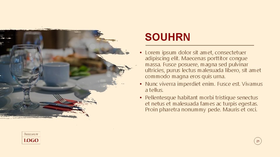 SOUHRN • Lorem ipsum dolor sit amet, consectetuer adipiscing elit. Maecenas porttitor congue massa.