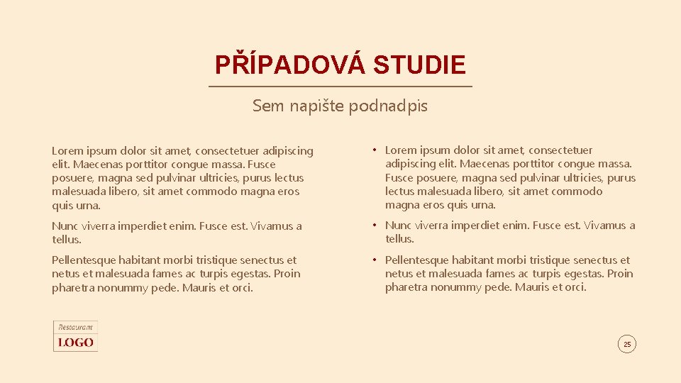 PŘÍPADOVÁ STUDIE Sem napište podnadpis Lorem ipsum dolor sit amet, consectetuer adipiscing elit. Maecenas