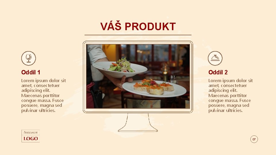 VÁŠ PRODUKT Oddíl 1 Oddíl 2 Lorem ipsum dolor sit amet, consectetuer adipiscing elit.