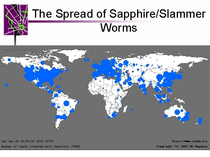 The Spread of Sapphire/Slammer Worms 