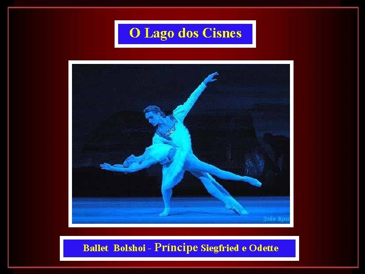O Lago dos Cisnes Ballet Bolshoi - Príncipe Siegfried e Odette 