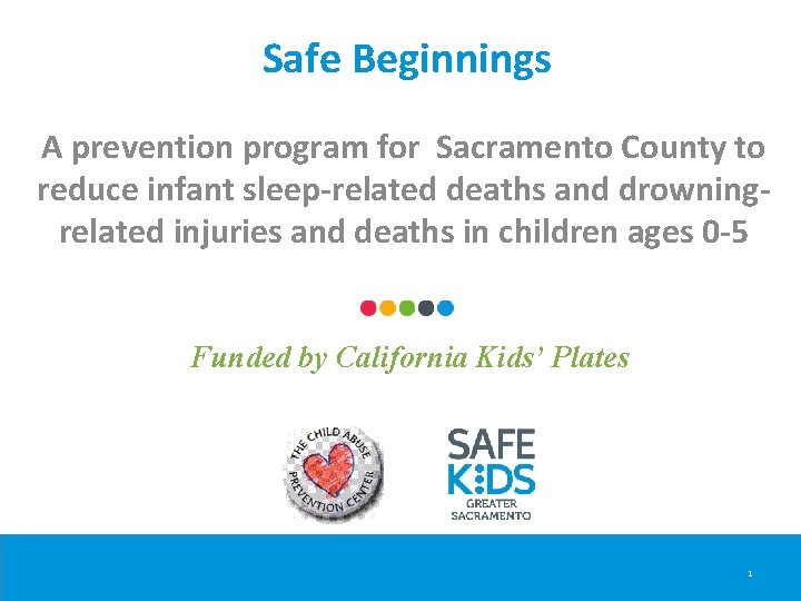 Safe Beginnings A prevention program for Sacramento County to reduce infant sleep-related deaths and
