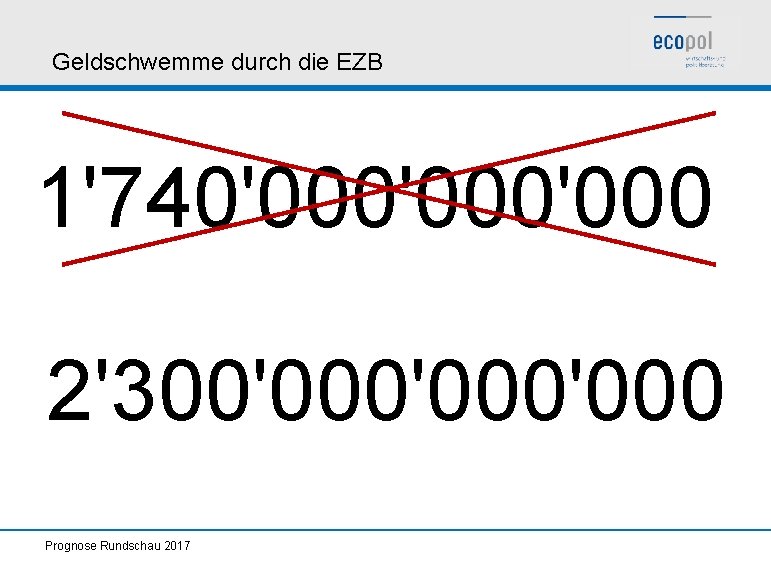 Geldschwemme durch die EZB 1'740'000'000 2'300'000'000 Prognose Rundschau 2017 